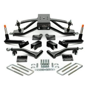 Club Car Precedent all-sports A-arm lift kit with heavy-duty components for improved ground clearanc.