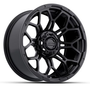 GTW® Bravo 15x7 wheel in matte black finish for custom carts. Perfect for enhancing golf cart style.