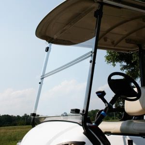 High-quality impact-resistant folding windshield for Yamaha G29-Drive golf carts. Easy to install an.