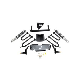 Heavy-duty lift kit for Yamaha Drive2 electric golf carts. Easy installation, enhances lifting capac.