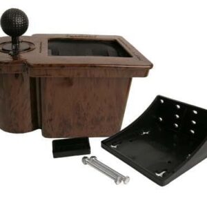 Golf club and ball washer with woodgrain finish for golf course use.