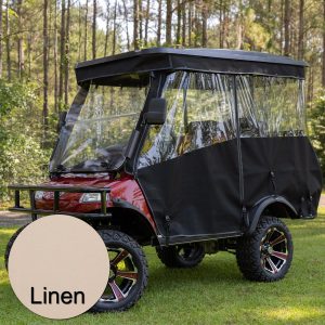 Enclosure for Evolution Forester 4 Plus & Classic 4 Passenger golf carts, made with durable linen fa.