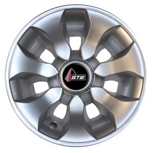 Silver GTW® Drifter wheel cover for 8” wheels, universal fit.