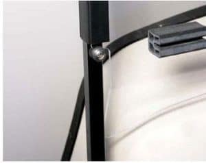 Impact-resistant bolt-on folding windshield for EZGO TXT-T48 golf carts.