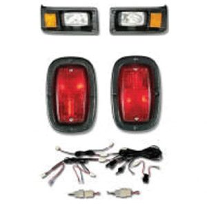 Yamaha G2-G9 light kit with tail lights and wiring for golf cart customization.