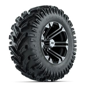 12” GTW Specter Black and Machined Wheels with 23” Raptor Mud Tires – Set of 4