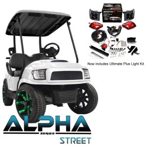ALPHA Street Body Kit for Club Car Precedent with Ultimate Plus Light Kit.