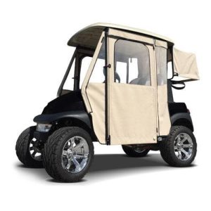 Sunbrella Linen enclosure for Club Car golf carts, providing protection and style.