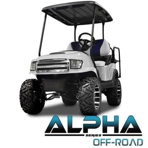 Golf cart front cowl kit for off-road Club Car Precedent ALPHA models in white. Customizable for enh.