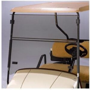 EZGO RXV tinted impact-resistant folding windshield for golf carts.