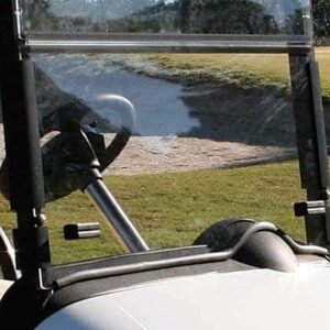 EZGO RXV 1/4" Folding Clear Windshield with Rubber Trim.