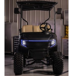 Custom golf cart with MadJax® APEX body kit in Hyper Gray Metallic finish.