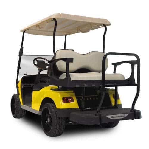 Golf cart rear seat upgrade for Genesis300 Deluxe model, perfect for added passenger capacity and co.