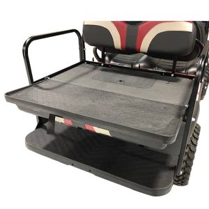 Rear flip seat for Yamaha Drive2 golf carts, model GTW® MACH3, in black, designed for comfort and co.
