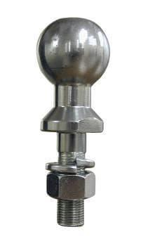 Trailer hitch ball with 1-inch shank for towing applications.