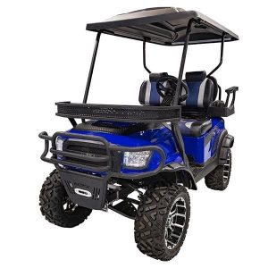 Golf cart with MadJax® Clays Basket & Brackets for Alpha Body Kits, rugged off-road design.