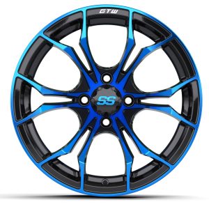 Alternative view of 15″ GTW® Spyder Black with Blue Accents Wheel