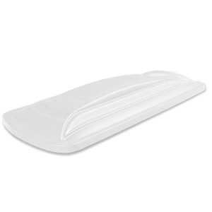White triple track extended top for 82-inch custom carts, durable and weather-resistant.