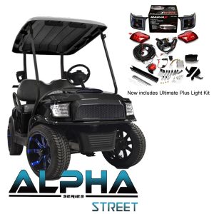 ALPHA Street Body Kit for Club Car Precedent with Ultimate Plus Light Kit.