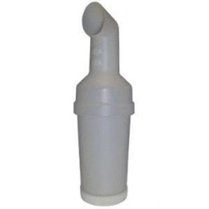 Rattle-proof bottom-fill bottle for sand and seed dispensing, universal fit for various applications.