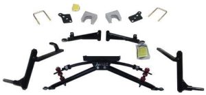 Golf cart lift kit with double A-arm suspension for Club Car DS 6-inch lift.