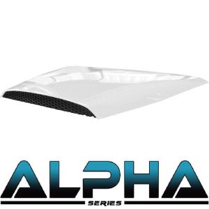 ALPHA Series White Hood Scoop for Car Customization.