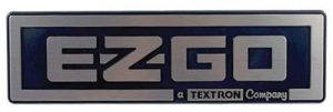 EZGO Silver / Black nameplate for golf carts, model years 1988 and up.