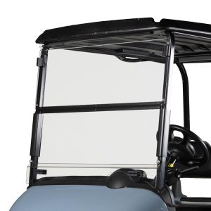 EZGO RXV clear folding windshield for golf carts (2008-2023).