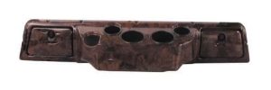 Burlwood dash assembly for Club Car DS golf carts, model years 1982 and up. Custom cart parts for en.
