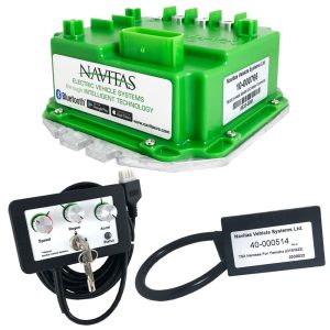 Controller kit for Yamaha G19-G22 golf carts with Navitas 440-Amp Bluetooth system.