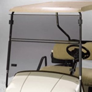 EZGO ST350/Sport2 tinted bolt-on folding windshield for golf carts.