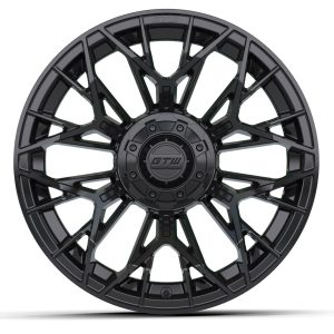 15-inch GTW Stellar Black custom wheel for carts and vehicles.