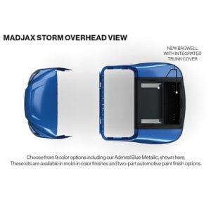 Overhead view of MadJax Storm body kit for EZGO TXT golf cart.
