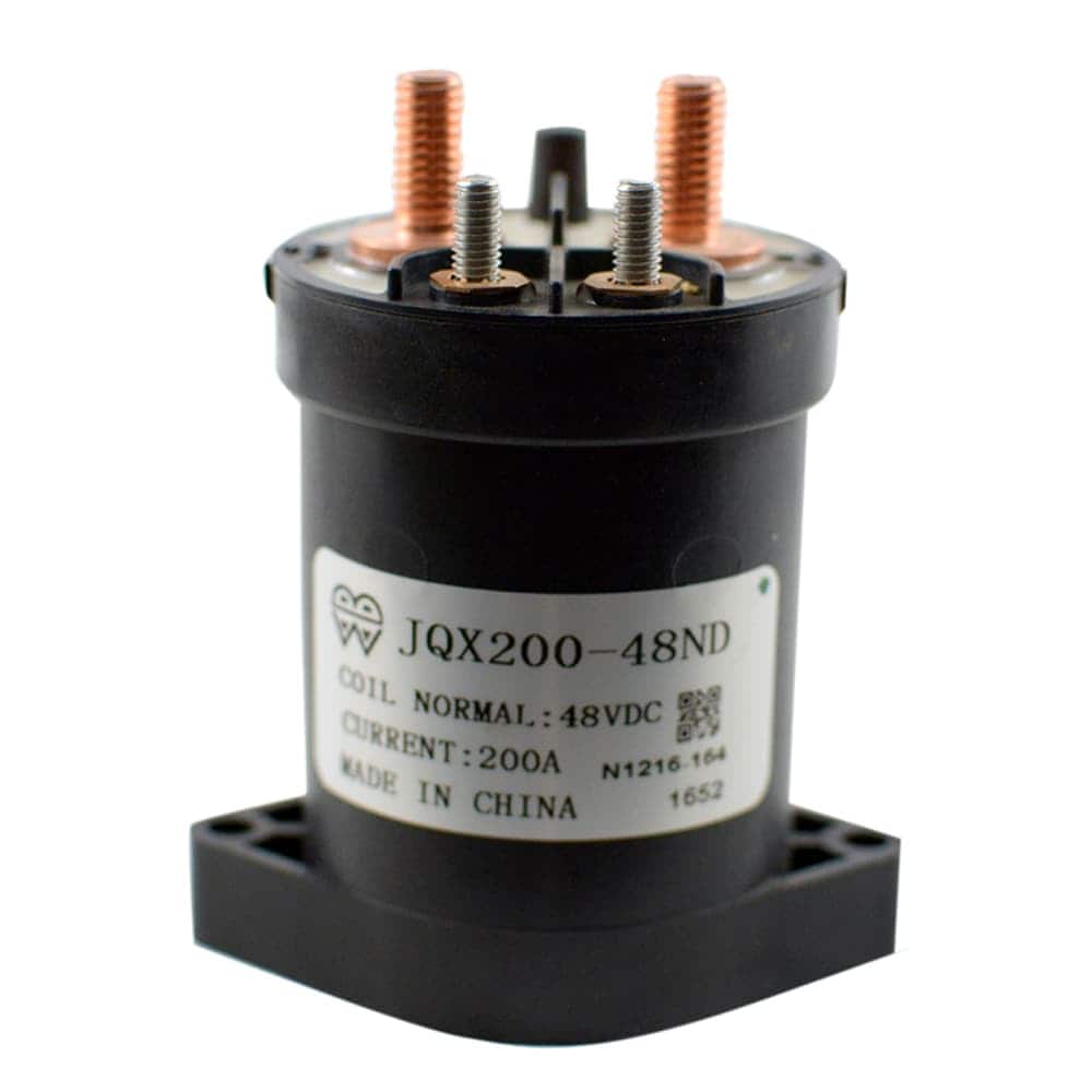 JQX200-48ND high-current solenoid for electric vehicle carts.