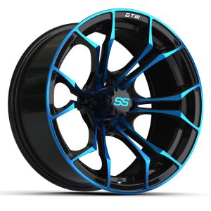 15″ GTW® Spyder Black with Blue Accents Wheel