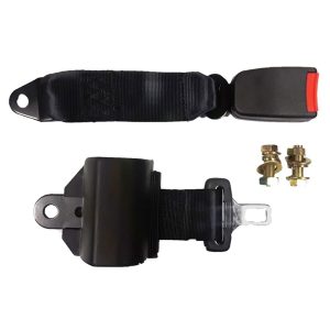 Retractable seat belt for GTW® carts, ensuring safety and security during transport. Durable and eas.