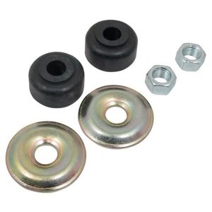 Shock absorber bushing kit with metal and rubber components for Club Car and EZGO golf carts.