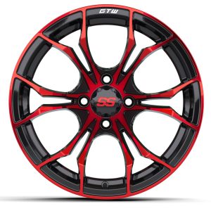 Alternative view of 15″ GTW® Spyder Black with Red Accents Wheel