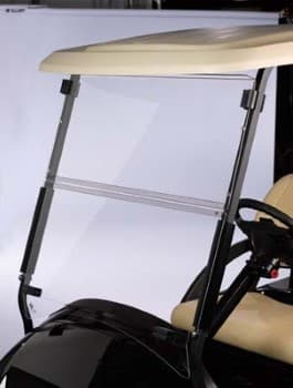 Clear folding windshield for Columbia Par-Car golf carts, 1996 and newer models.