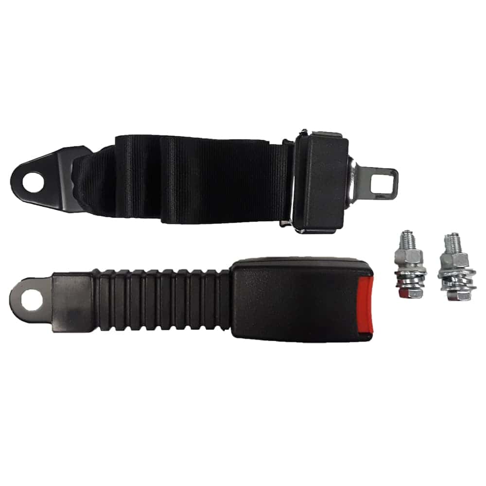 High-quality lap belt with rubber over mold buckle, ideal for secure vehicle or cart safety. Easy to.