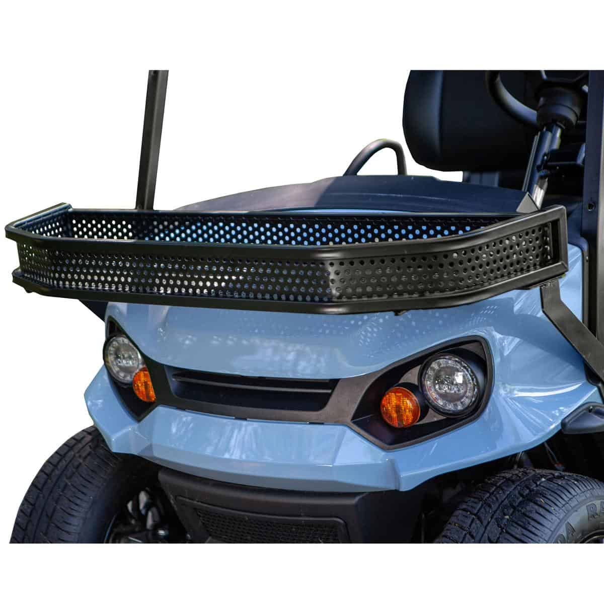 SAS Custom Carts GTW® Shooting Clays Basket mounted on EZGO Liberty golf cart. Perfect for outdoor c.
