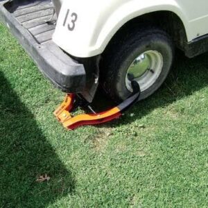 Secure Golf Cart Tire Lock for Clubs.