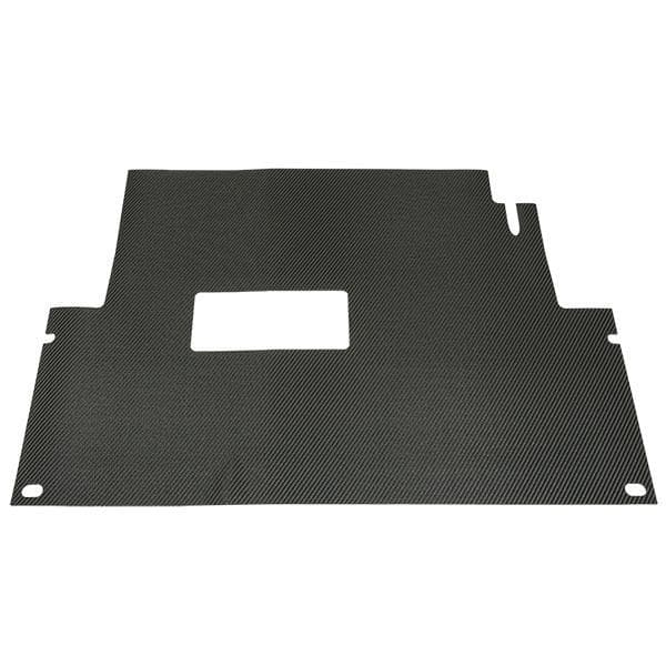 Carbon black floor mat for Club Car golf carts, compatible with select models. Durable, custom-fit f.