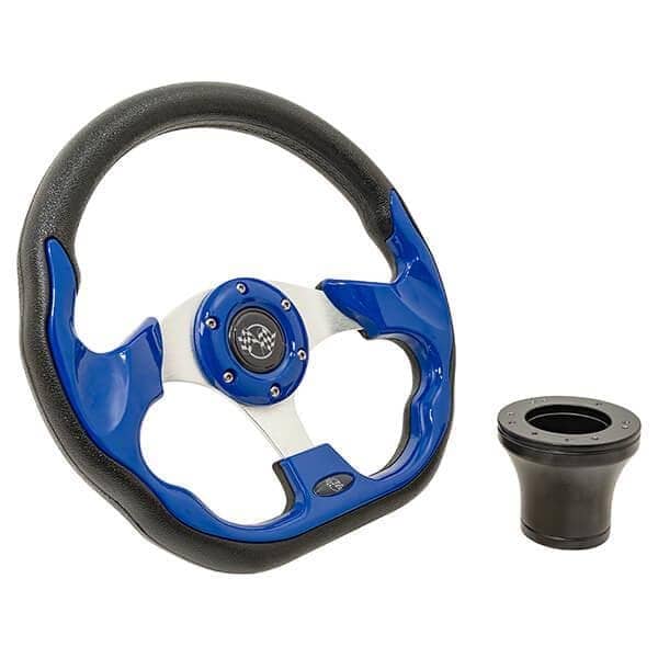 High-quality GTW Blue Racer steering wheel for Club Car Precedent models.