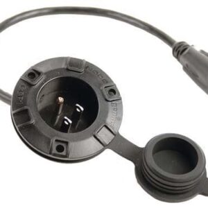 Power outlet with integrated extension cable for versatile electrical connections.