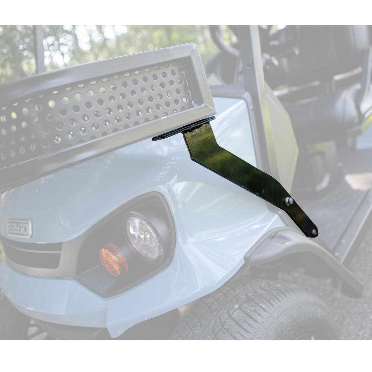 Golf cart basket mounting bracket for EZGO Liberty 2021-up models. Durable, easy to install, and per.