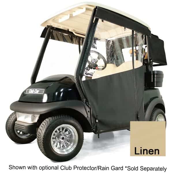 Soft enclosure for Yamaha G29-Drive golf cart, Red Dot Linen color, weather-resistant rain guard, op.