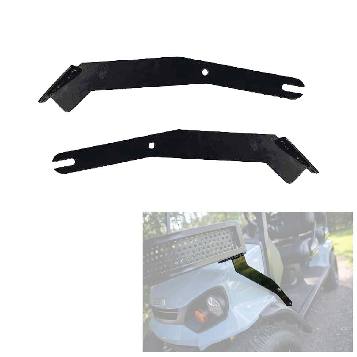 Bracket for EZGO Liberty golf cart clay basket mounting.
