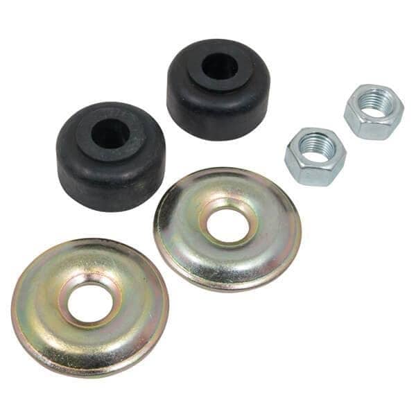 Shock absorber bushing kit with metal and rubber components for Club Car and EZGO golf carts.