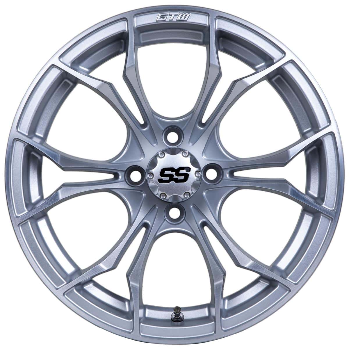 Custom alloy wheel for golf carts and utility vehicles.